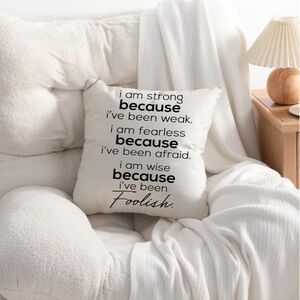 NWOT Linen Throw Pillow Cover, Farmhouse Pillowcase with Words